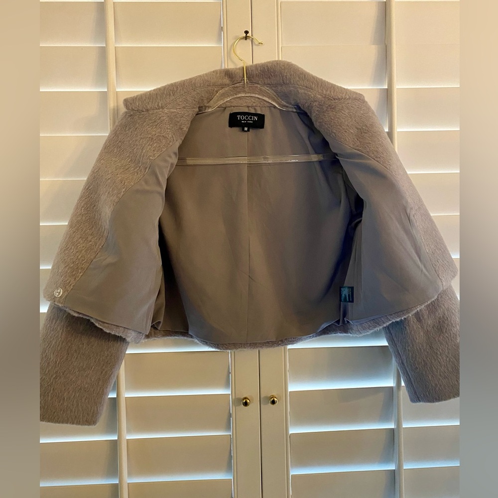 Toccin New York Moto Cropped Cashmere feel Jacket Size Med Excellent Condition - Picture 5 of 8